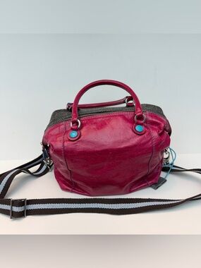 GABS Convertible Italian Leather and Twill Handbag/Crossbody